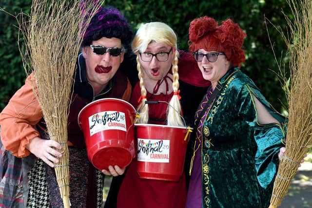 Kevin, Ben and Joanne Turley as the Sanderson Sisters at Shifnal Carnival. Kevin won the "comical" award for his "old hag" outfit