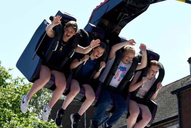 Fairground rides kept kids entertained