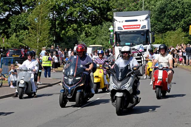Scooting into town for Shifnal Carnival