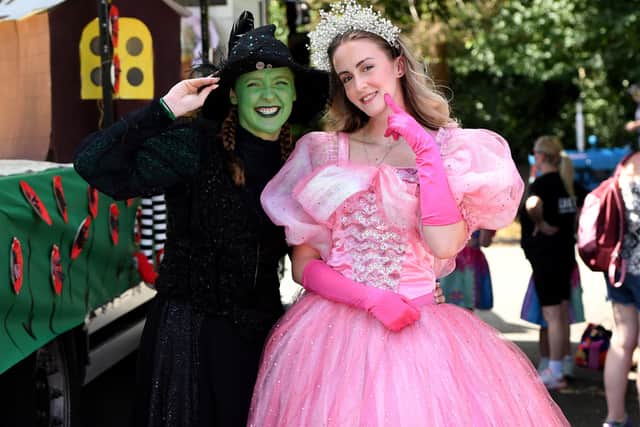 Wicked witch Lauren Downing and Good Witch Phoebe Johnson at Shifnal Carnival