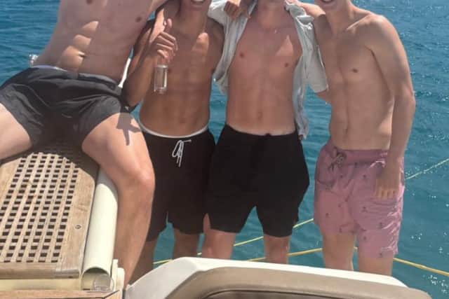 Jorgen Strand Larsen (left) holidaying with Fer Lopez (right)
