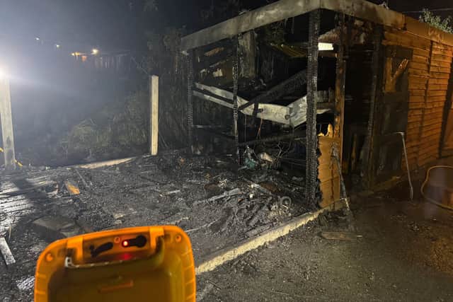The aftermath of the fire. Picture: Market Drayton Fire Station