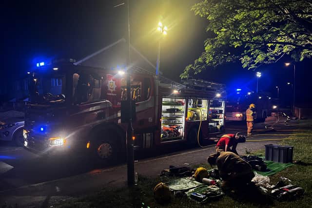 The scene at the incident. Picture: Market Drayton Fire Station