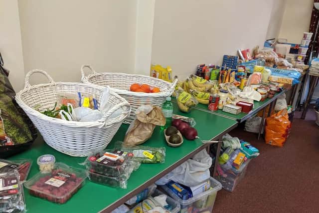 Some of the donations of food to Bridgnorth Foodbank. Photo: Bridgnorth Foodbank