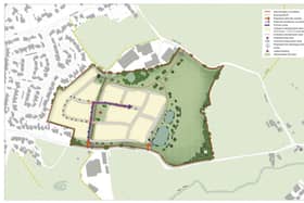 The illustrative concept plan of a proposal to deliver around 175 homes on land north of Aston Road, near Wem. Picture: Bellway Strategic Land