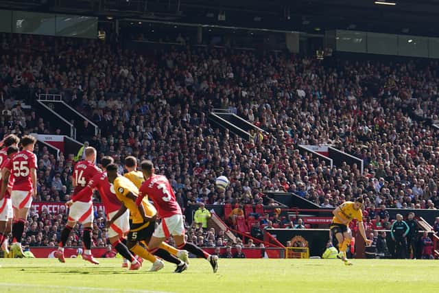 Pablo Sarabia scores Wolves’ winner (Martin Rickett/PA)
