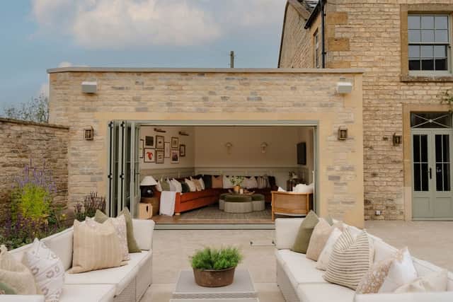 The family room opens out into the courtyard