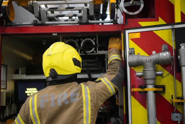 Firefighters attended to the fire in Newport yesterday evening. Photo: Victoria Jones/PA