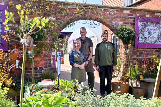 Mark, centre, with team members Claire Skinner and Luke Shaw