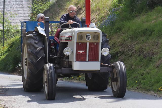 Shropshire visitor, Geoff Rogers with his David Brown 880