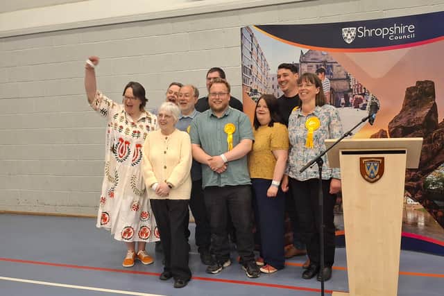 Some of the 17 Lib Dem town councillors who now run Oswestry Town Council. Picture: LDRS