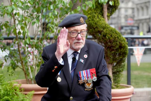 Second World War veteran Alan Kennett near Parliament Square, central London, ahead of a military procession marking the 80th anniversary of VE Day. Credit: Jeff Moore/PA Wire