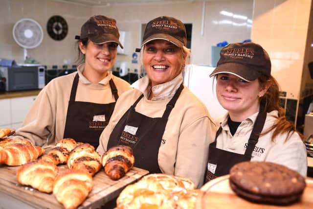 Abbie Cooper, Mandy James and Nancy Howells at Steeles Bakery in Church Stretton on Thursday, May 8, 2025