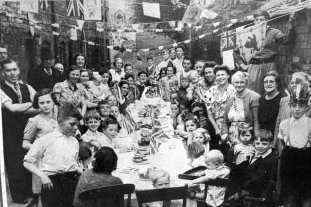 Celebrations in Rope Walk, off Beatrice Street, Oswestry