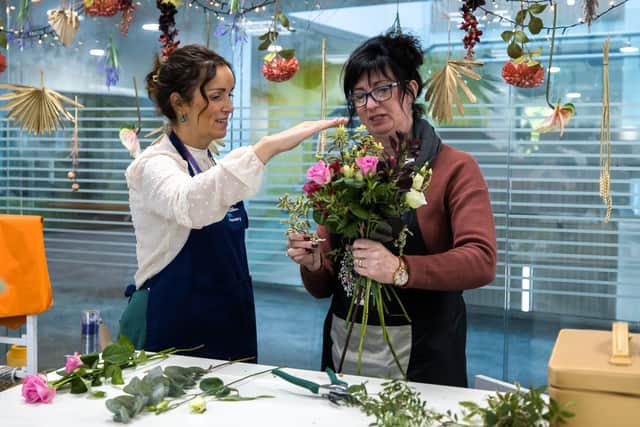 Flower arranging at Cambria