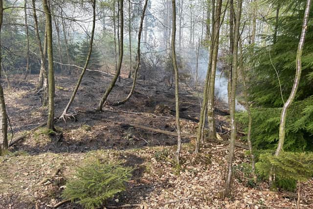 A large open fire in Cleobury Mortimer. Photo: Bridgnorth Fire Station
