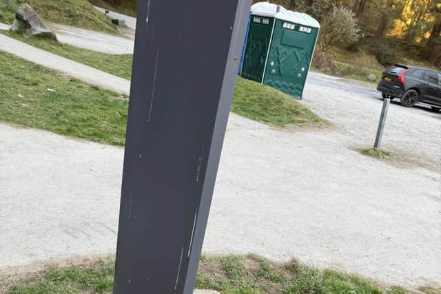 Dog poo bags left for someone else to clear up at Hafren Forest. Picture: Mat Edwards