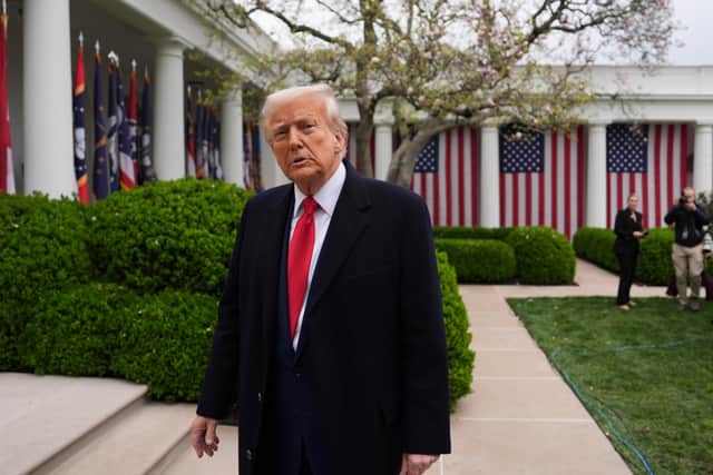 US President Donald Trump announced new tariffs in the Rose Garden of the White House (Evan Vucci/AP)