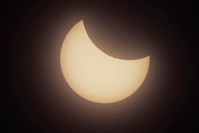 A photo of the partial eclipse on March 29, 2025, taken by John Cooling of Cockshutt