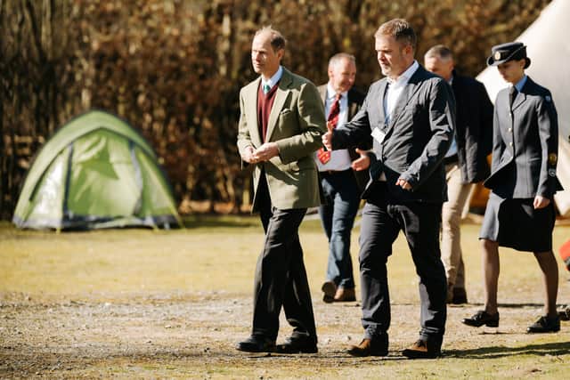 The Duke of Edinburgh, Prince Edward, was shown around the colleg's DofE outdoor centre.