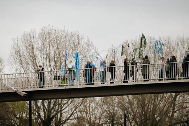 Campaigners making their way to the event. Picture: Jamie Ricketts