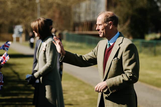 The Duke of Edinburgh, Prince Edward, visits Derwen College in Gobowen near Oswestry.