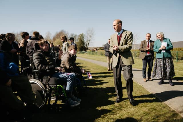 The Duke of Edinburgh, Prince Edward, visits Derwen College in Gobowen near Oswestry.
