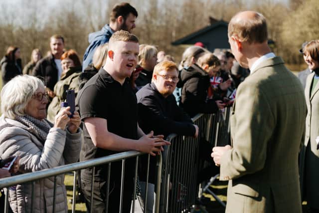 The Duke of Edinburgh, Prince Edward, visits Derwen College in Gobowen near Oswestry.