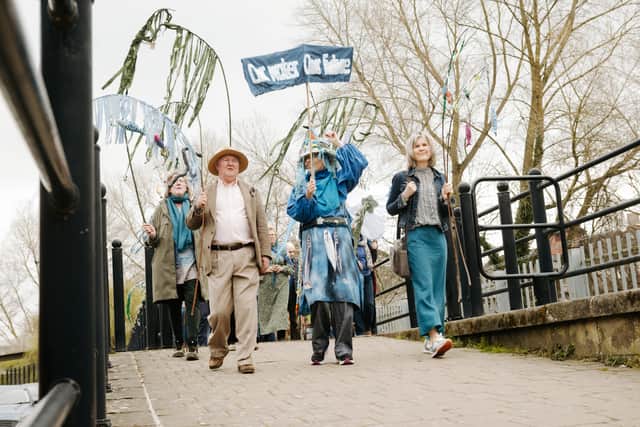 Campaigners making their way to the event. Picture: Jamie Ricketts