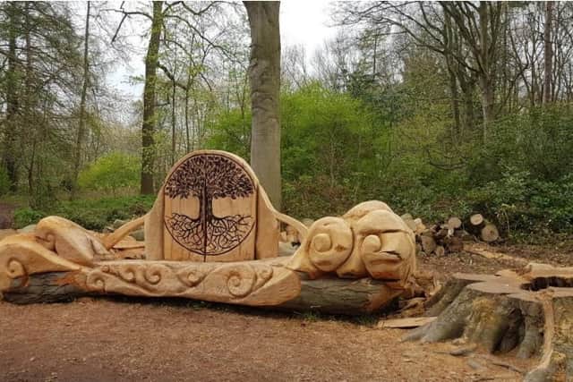 Creation of the ‘Tree of Life’ bench from a fallen Tree within Apley Woods. Picture: Telford & Wrekin Council