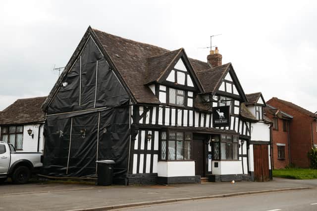 The White Hart in Shifnal before the restoration work took place.