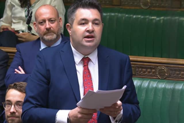 MP Shaun Davies speaking in the House of Commons. Photo: Parliament Live