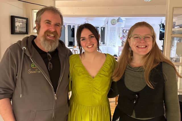 Amelia Coburn - Middle - with Westley and Jennifer Bone - ShireFolk founders