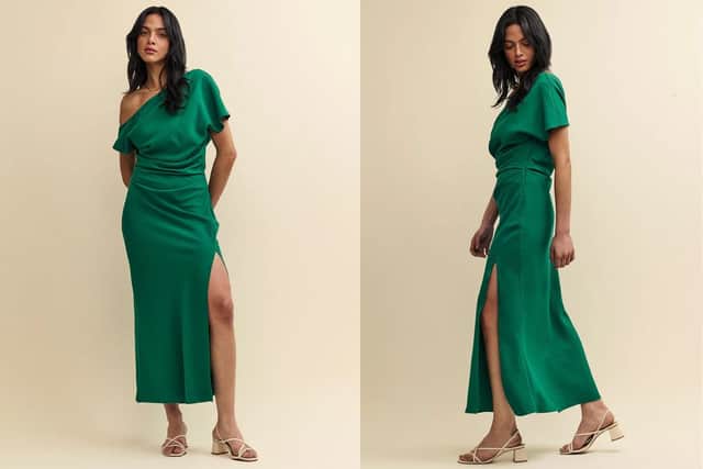 Draped Off Shoulder Katty Midi Dress £49 (was £110) 55% off