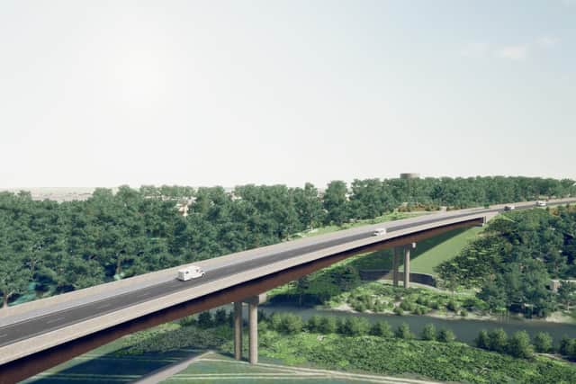 An artist's impression of Shrewsbury's North West Relief Road.