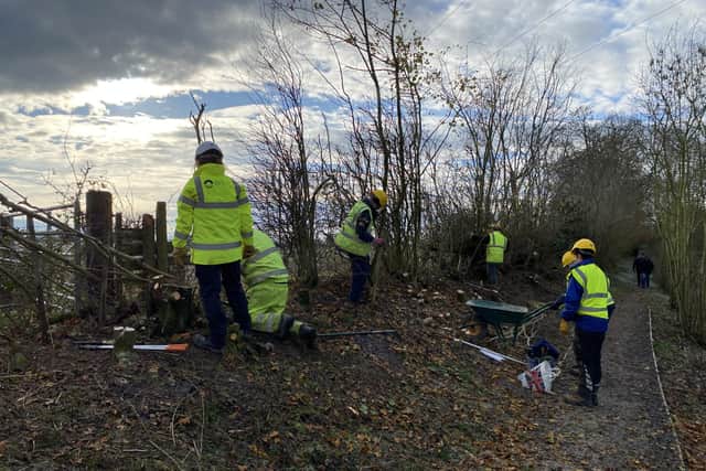 A further 74 metres of hedge has been laid by volunteers.