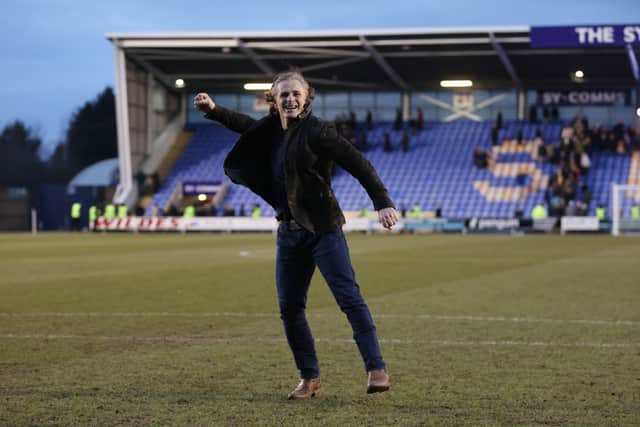 Gareth Ainsworth celebrating as Shrewsbury boss (AMA)