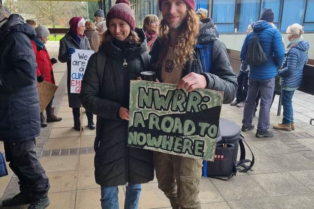 Protesters outside Shirehall on Tuesday. Photo: BeST