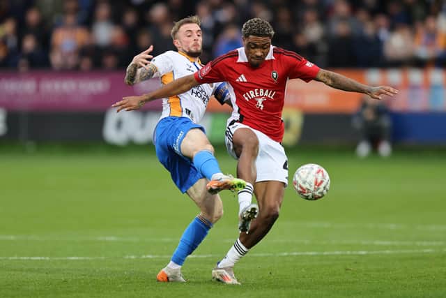 Carl Winchester in action for Shrewsbury in their loss to Salford (AMA)