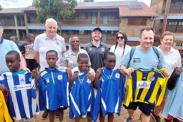 Nearly 8,500 football shirts were given out.