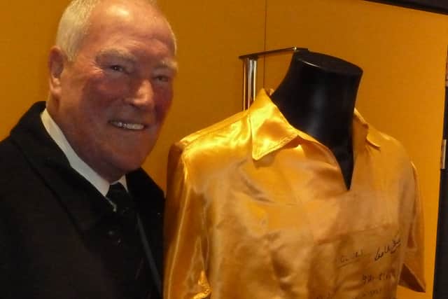 The great Ron Flowers with one of the satin gold shirts