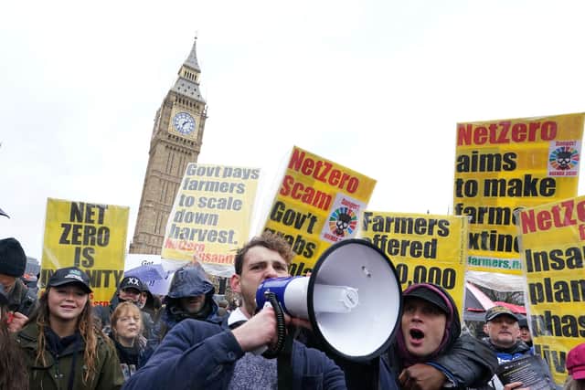 Farmers protest in central London over the changes to inheritance tax (Gareth Fuller/PA)