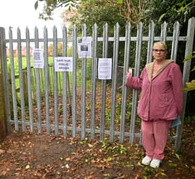 Bayston Hill resident Teri Trickett was "horrified" to see The Glebelands fenced off