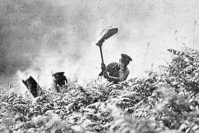 Hot work as fire spread during the heat of the long summer of1976
