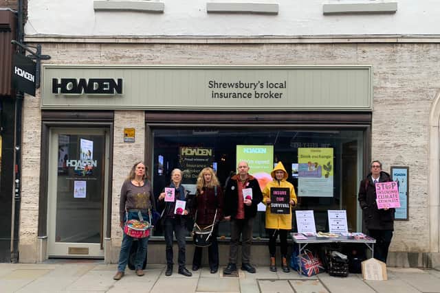 Shrewsbury XR members protest the insurance industry