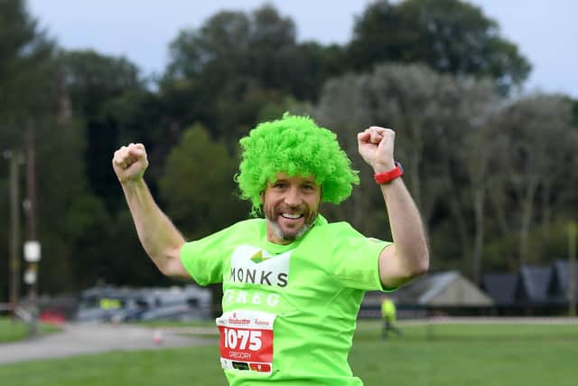 Shrewsbury Half Marathon starting from West Midland Showground..Greg Wilshaw from Shrewsbury.