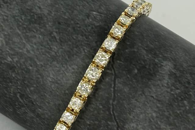 The diamond tennis bracelet valued at up to £4,000.