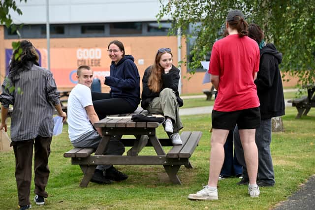 Students gather for A Level results at Telford College