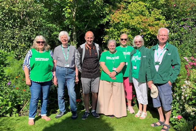 Tom Pountney (centre) with members of Shrewsbury Macmillan Fundraising Group