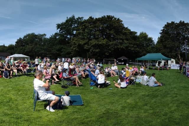 Bishop's Castle residents turned out to a big-screen event to cheer on Oliver Morgan on his Olympic debut. Picture: Gill Lucas.